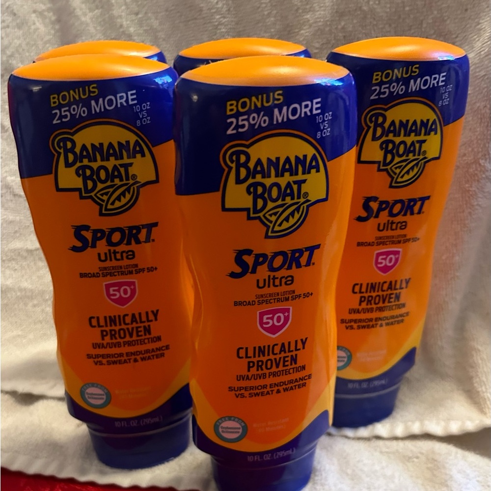 5 Pack Banana Boat Sport Ultra Sunscreen Lotion SPF 50 10 oz Each Free Ship